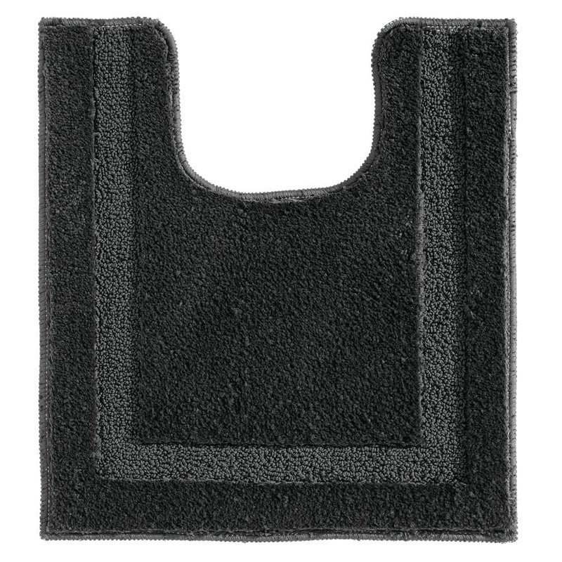InterDesign Microfiber Polyester Contour Bathroom Rug â€“ Black Spa - Image 1